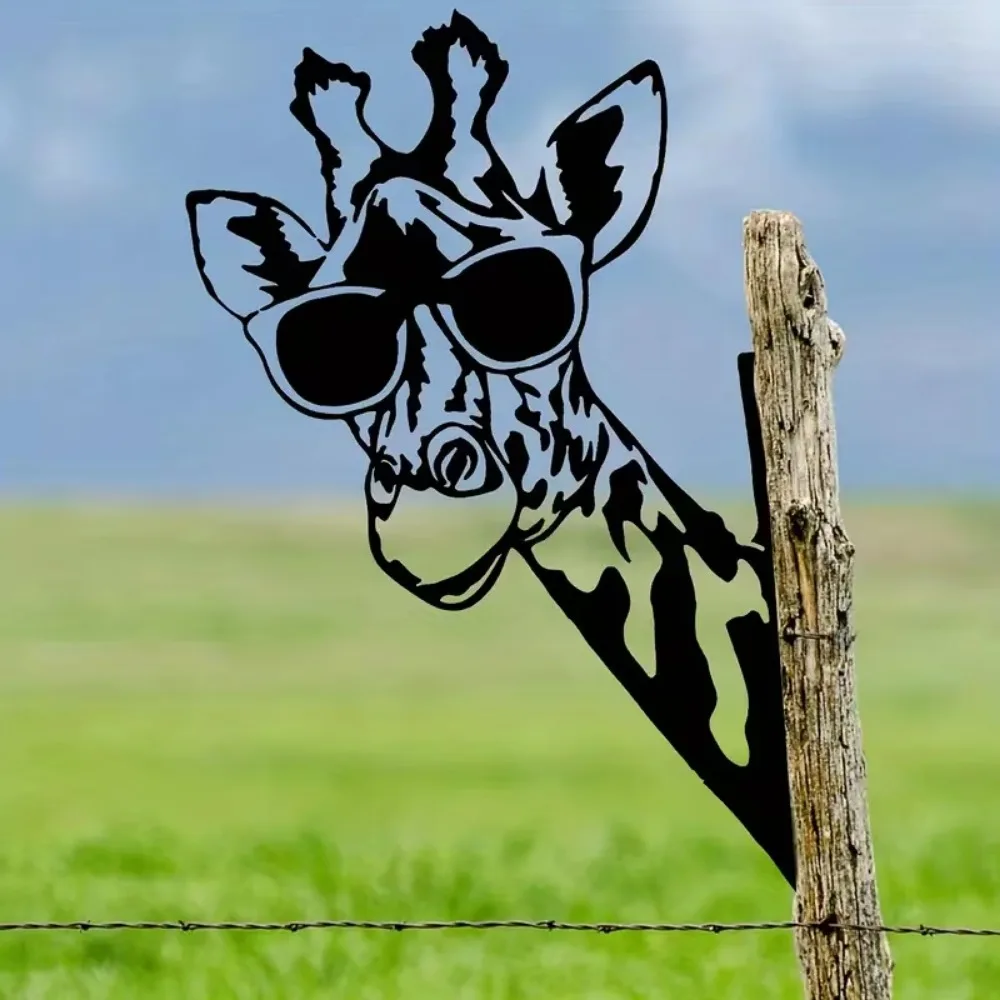 Черная Металлическая Статуя Животного Лазерная Резка Декоративный Садовый Кол