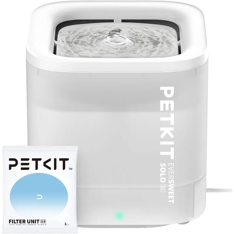 Фото Фонтан для воды для кошек PETKIT с беспроводным насосом, ультратихий, 65 унций/1,85 л, для кошек и собак, для использования внутри помещений, разборная конструкция №1