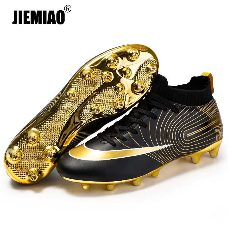 JIEMIAO Professional Soccer Shoes Unisex Long Spikes TF/FG Ankle Football Boots Outdoor Grass Cleats Football Shoes Size 32-44