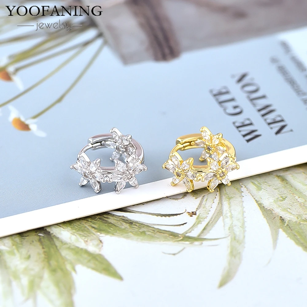 YOOFANING Серьги-кольца из серебра 925 пробы с белыми цирконами, роскошные женские украшения для свадьбы. (art.: 3920dd29bc60f) - 3920dd29bc60f