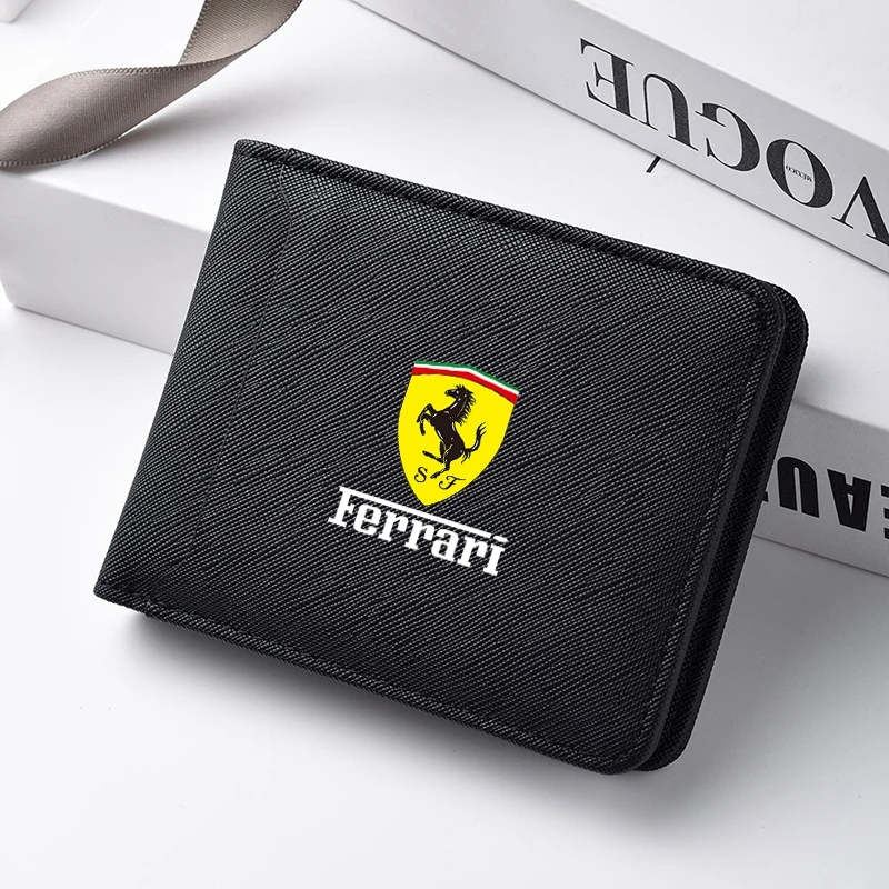 Фото Кошелек мужской короткий для документов и удостоверений личности, для Ferrari Roma 488 Portofino Roma Spider SF90 Superfast Competizione LaFerrari №1