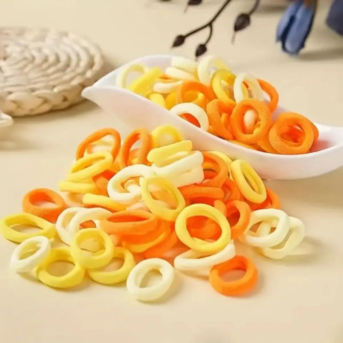 Красочные резинки для волос из смолы 100/200 шт