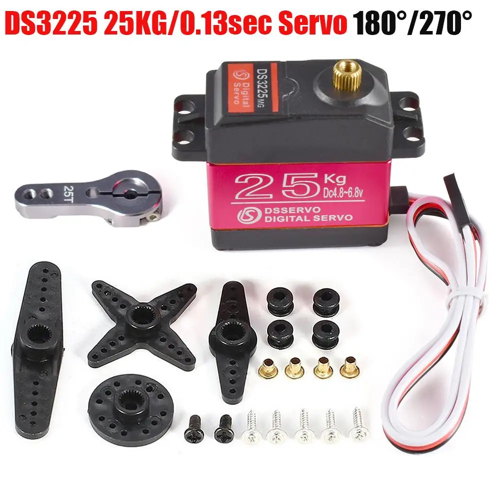 

1pcs/4pcs Waterproof Servo Ds3225 Pro 25kg High Speed Metal Gear Digital Servo For Hsp Hpi 1/8 1/10 Baja Rc Cars