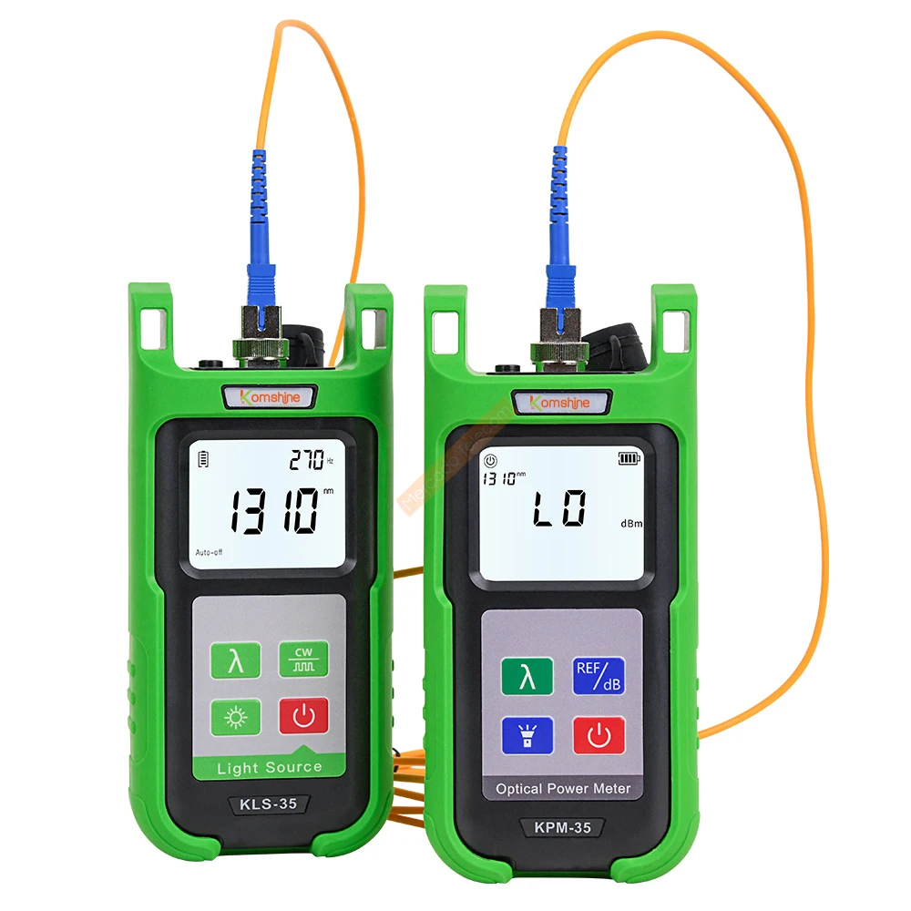 Фото KomShine KPM-35 Измеритель мощности оптоволокна Тестер оптоволоконного кабеля FTTH с одномодовым волоконно-оптическим источником света KLS-35 1310/1550 нм №2