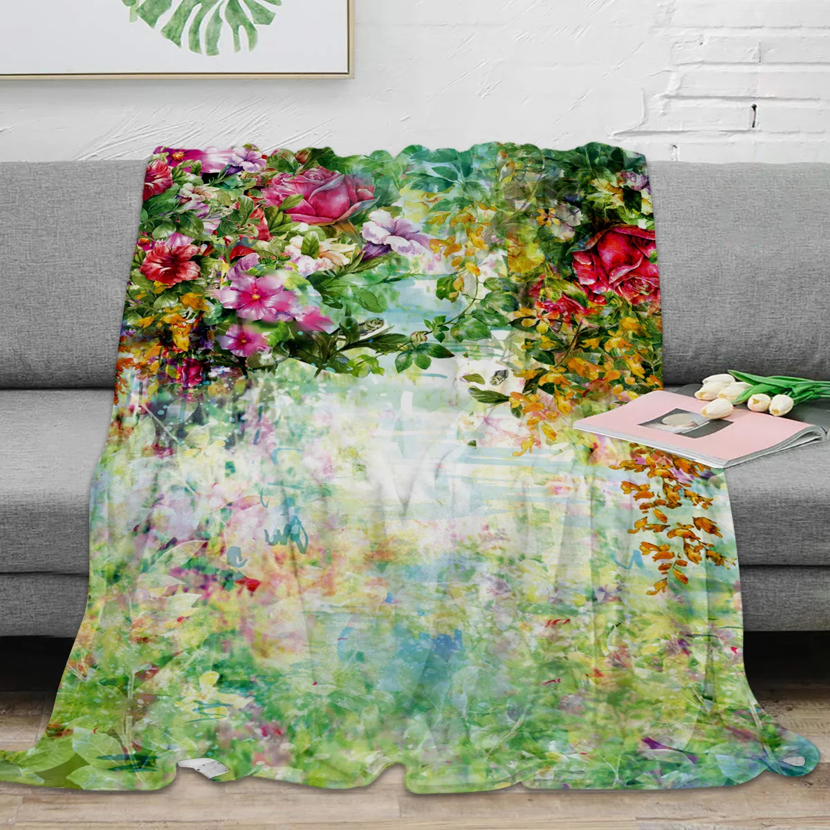 

Весеннее одеяло с цветами, портативное теплое одеяло s для кровати, домашний декор, одеяло для дивана