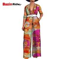 african jumpsuit for women deep v neck dashiki empire fashion clothes lady party dress printed sexy jumpsuit plus size wy9124