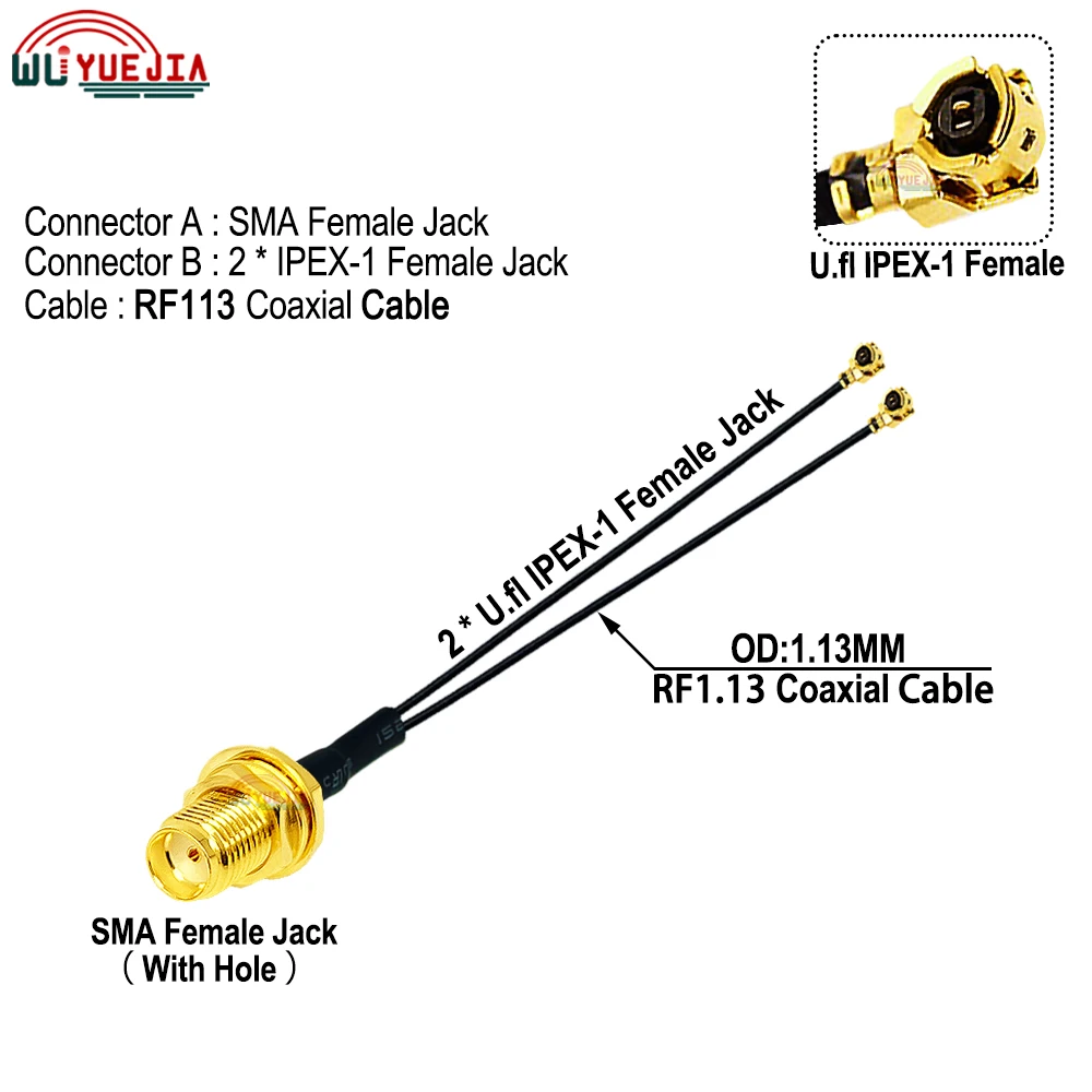 1 шт. Женский коаксиальный кабель SMA в 2 внешних разъема MHF4