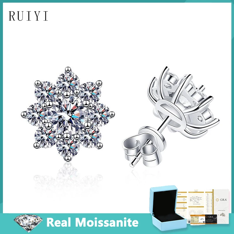 Серьги с бриллиантами Женские из серебра 925 пробы