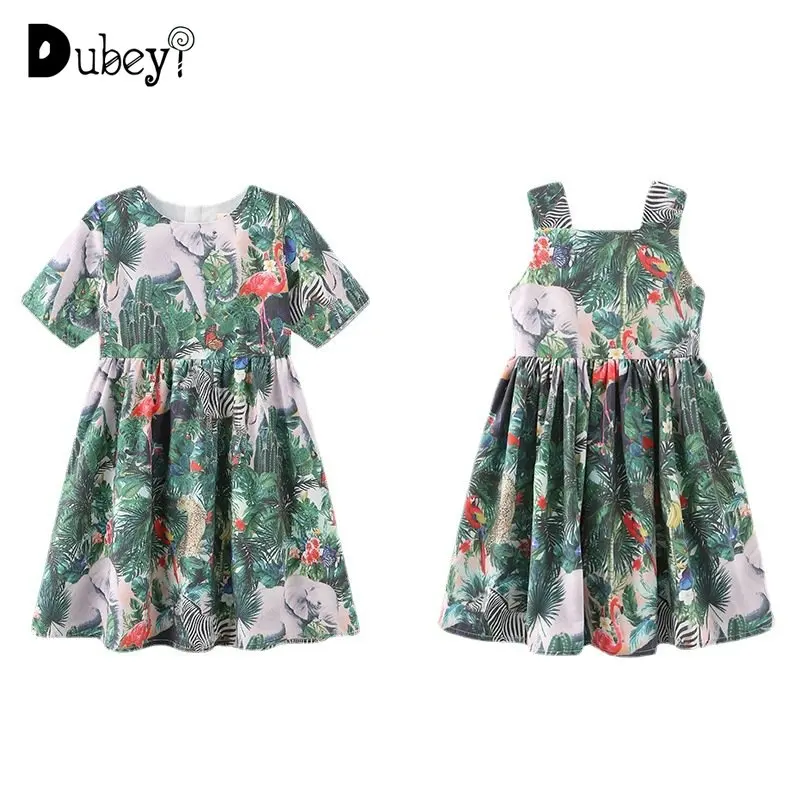 

Детское летнее Хлопковое платье с принтом, на возраст от 2 до 10 лет