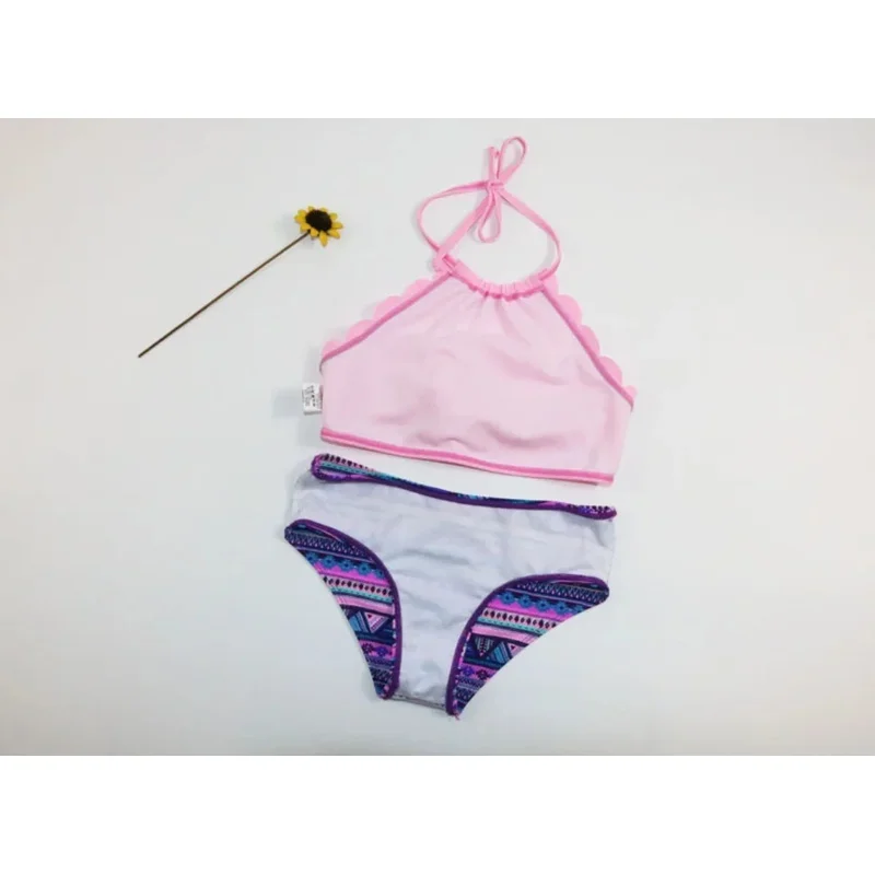 Женский купальник из двух предметов с принтом для девушек сексуальные купальные