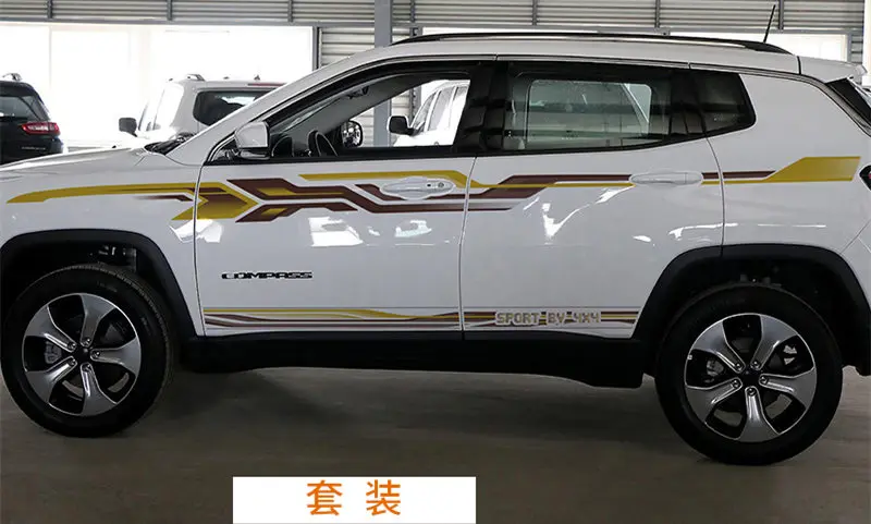 New Car Sticker Vinyl 2pcs Car Decal FOR Jeep Compass 2017-2019 Body Custom Modified Sports Car Film