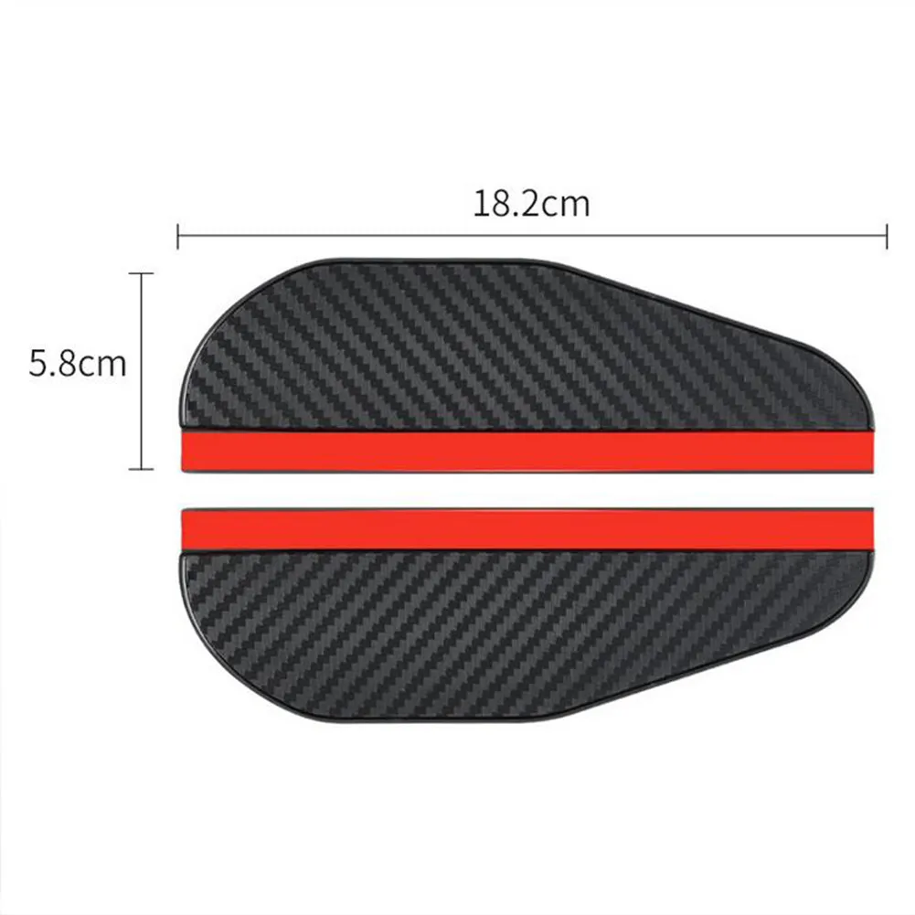 

18.2x5.8cm Rearview Mirror Rain Shield Black Cover Side Shield Decoration