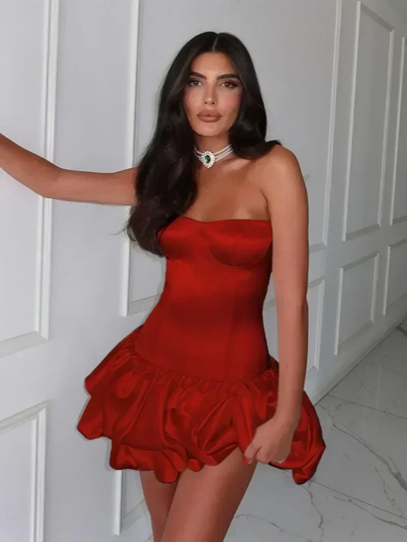 Женское мини-платье без рукавов с открытой спиной и высокой талией ...