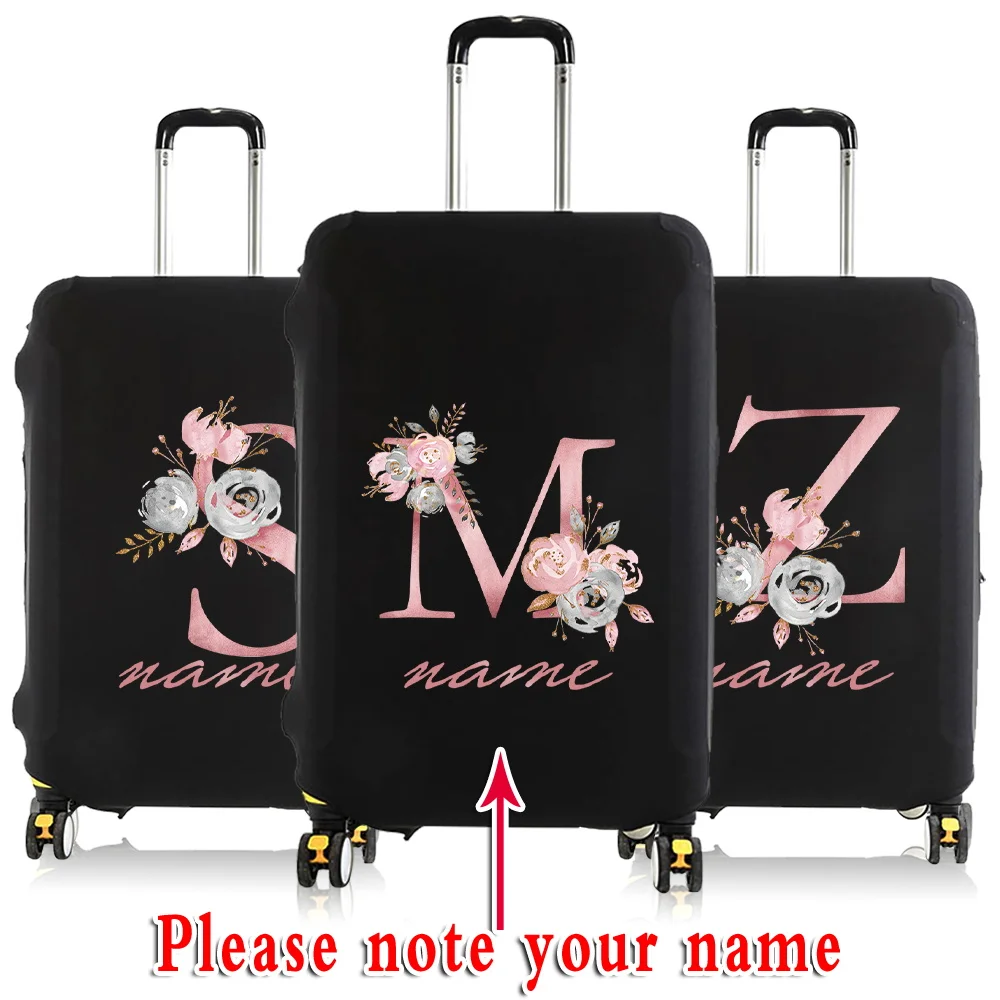 Custom Free Name Luggage Cover Elastic Suitcase Protective Case Trolley 18-32 Inch Travel Luggage Dust Cover Travel Accessories