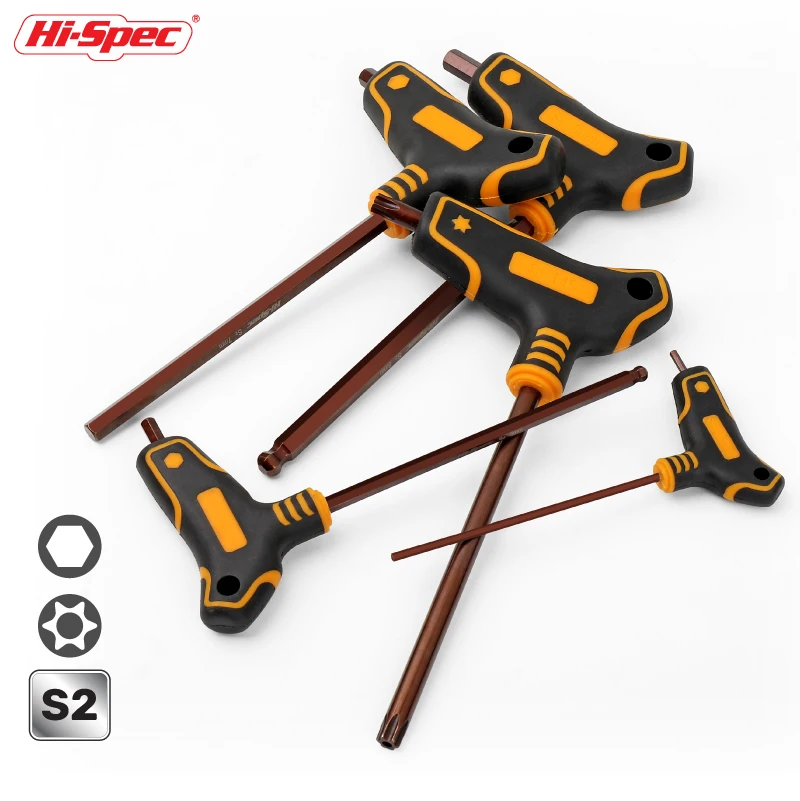 

Hi-Spec 9Pcs Flat/Ball head Hex key allen wrench Hexagon Screwdriver Adjustable Spanner Portable L-Shape Screw Nuts Wrenches