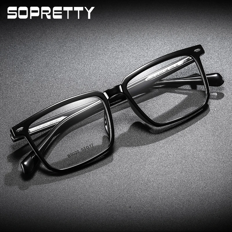 

Оправа для очков в стиле ретро, оправа для очков tr90 квадратная артистичная, черная оправа для очков для близорукости, F9020