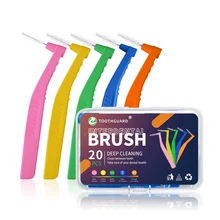 20pcs Interdental Brush for Orthodontic Clean Between Teeth Dental Oral Hygiene Microbrush Mini Brush With Dust Cover