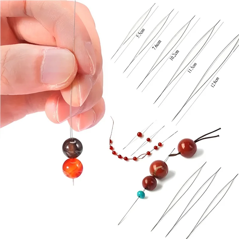 

DIY Foldable Bead Needle Big Eye Needle Opening Needle Jewelry Making Tool 5Pc