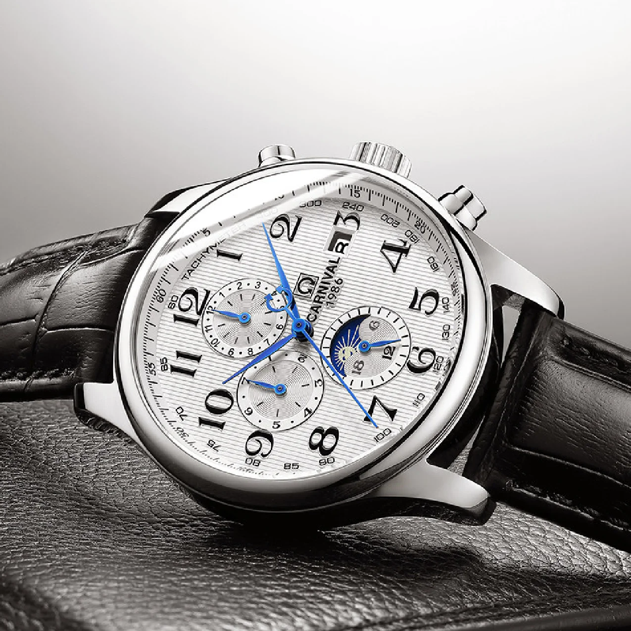 

Blue Needle Men's Watches Luxury Brand Automatic Mechanical Watches Business Leather Male Clock Gentle men Casual Fashion Clock