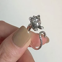 vintage cute tiger animal knuckle rings for women punk trend bee cat monkey rabbit frog octopus wolf finger rings gothic jewelry