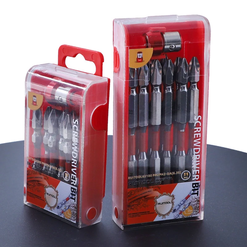 

10pcs Screwdriver Bits With Magnetic Holder Double Head PH2 Impact Screwdriver DIY 65mm/100mm Anti Non-slip Maintenance Tools