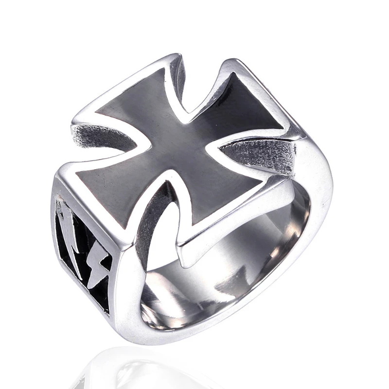 

Vintage Cross Ring Religious Punk Men's Ring Personality Metal Electro-Optical Pattern Ring Accessories Jewelry Gift Size 7-12