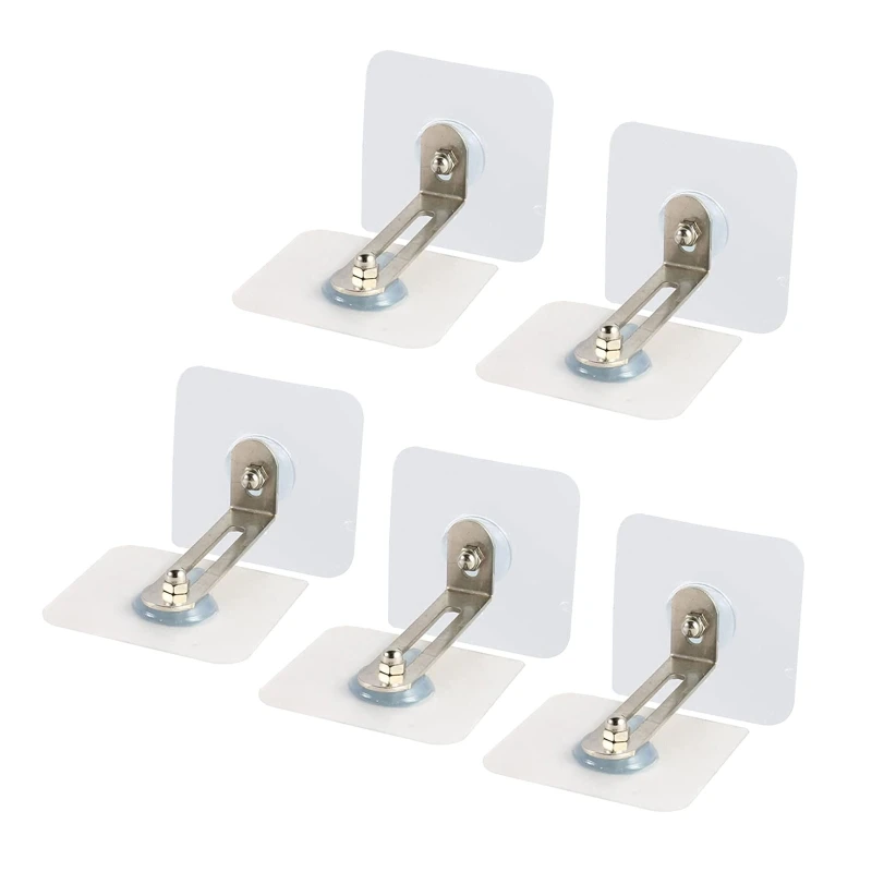 

5Pcs Self-Adhesive Furniture Straps Metal Furniture Wall Anchors Anti-tip Prevention Device for Improve Furniture Safety