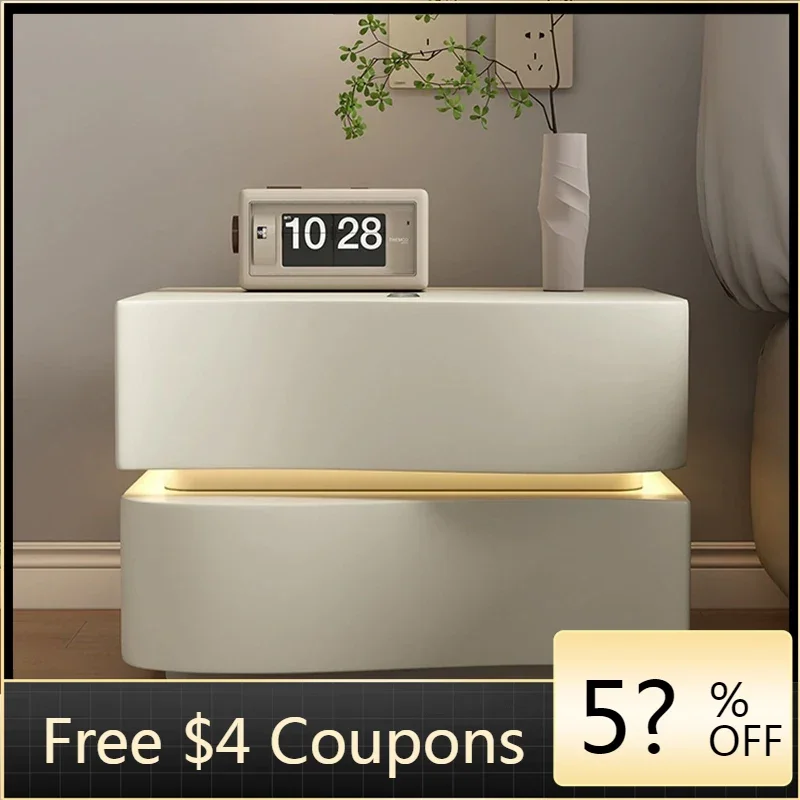 

Cabinet Nightstands Bedside Tables Mid Century Bedroom Smart Nightstand Storage Table Mesita De Noche Minimalist Furniture