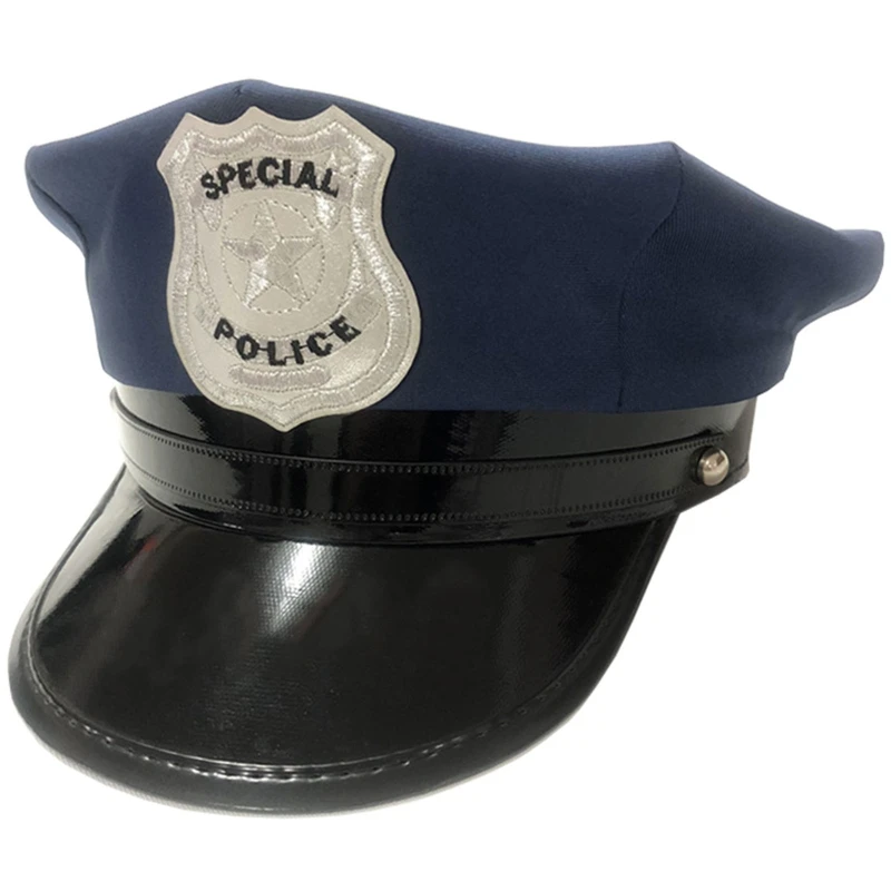 

Creative Military Hat Police Octagonal Hat with Badge for Masquerade Party