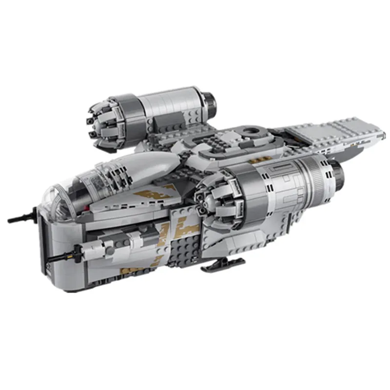 

Disney Mandalorian Razor Crest Stars Fighter Space Wars Landspeeder Baby Yoda Fit 75292 75341 Building Block Bricks Gift Toy Kid