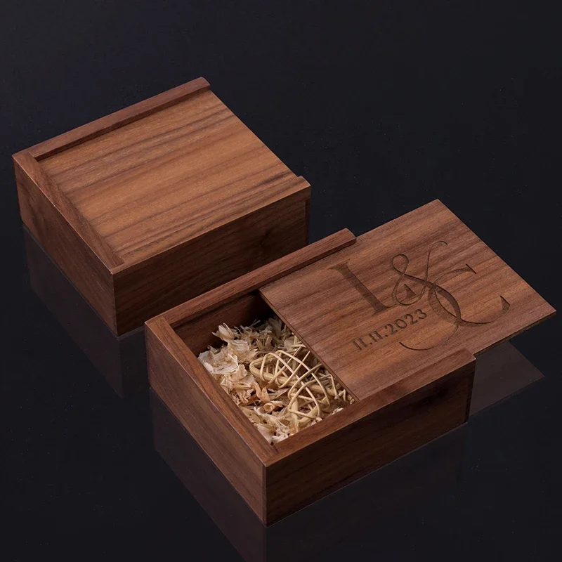 1 шт. бесплатный индивидуальный логотип квадратный орех незавершенная коробка