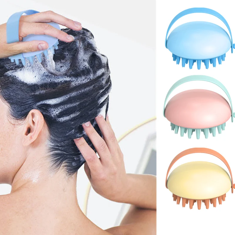 

Washing Hair Scalp Massage Soft Comb Silicon Bath Shower Scrubbing Spa Slimming Massage Brush Pink Shampoo Hair Washing Comb