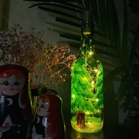 wine bottle light with cork led garland copper wire string lights fairy lights 3 mode flashing wedding bar festive decor lights