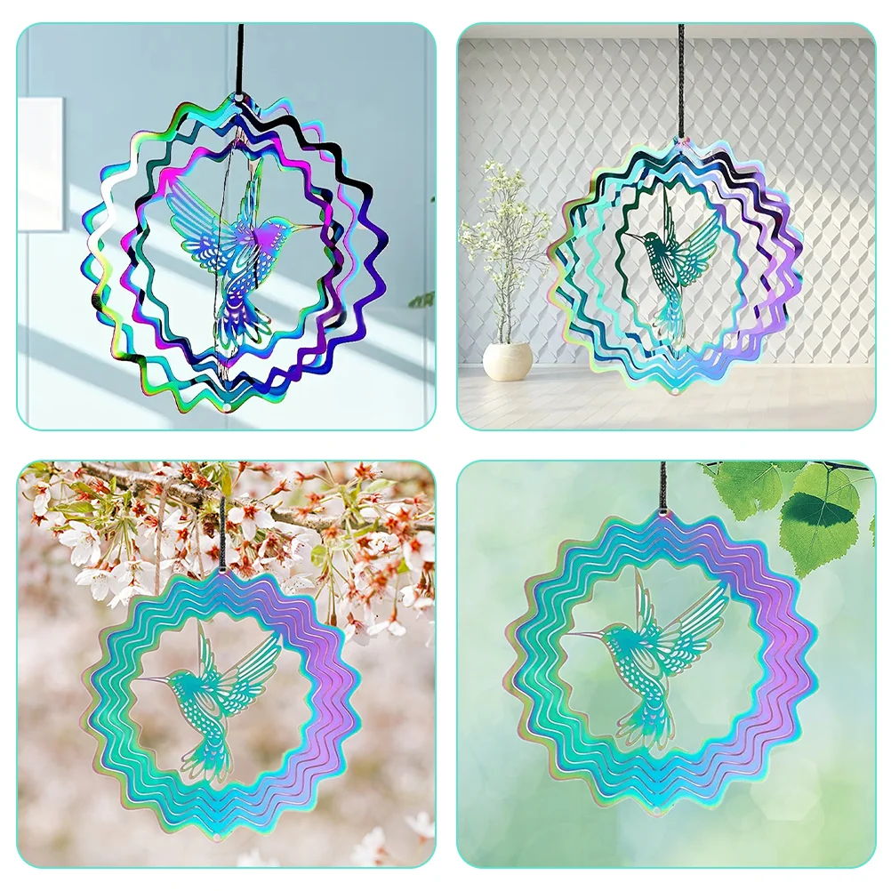 Радужный вращающийся колокольчик декор в виде колибри украшение блесны для