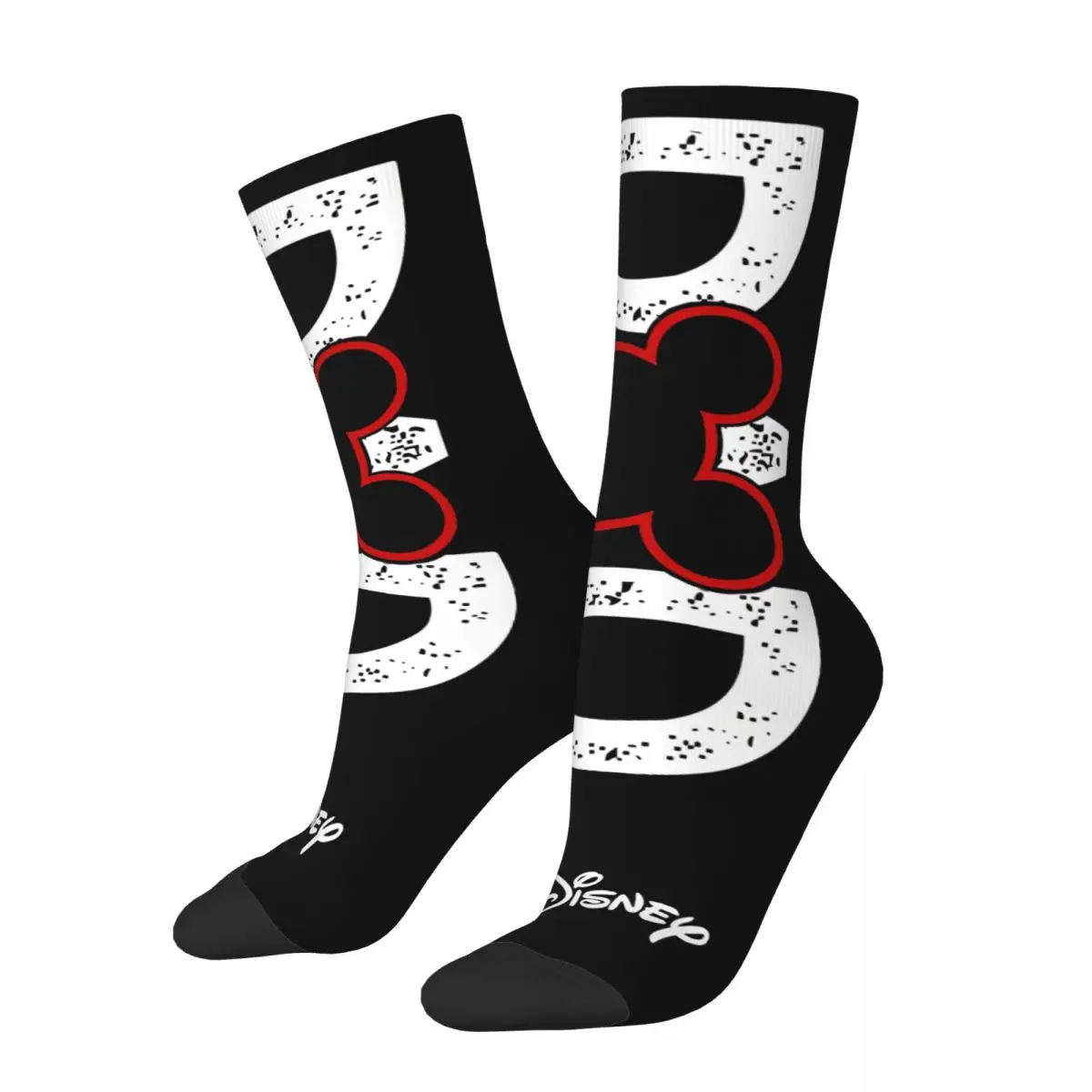 Śmieszne szalone kompresyjne skarpety dla mężczyzn Hip Hop Harajuku Disney Mickey Mouse Happy Seamless Pattern Printed Boys Crew Sock