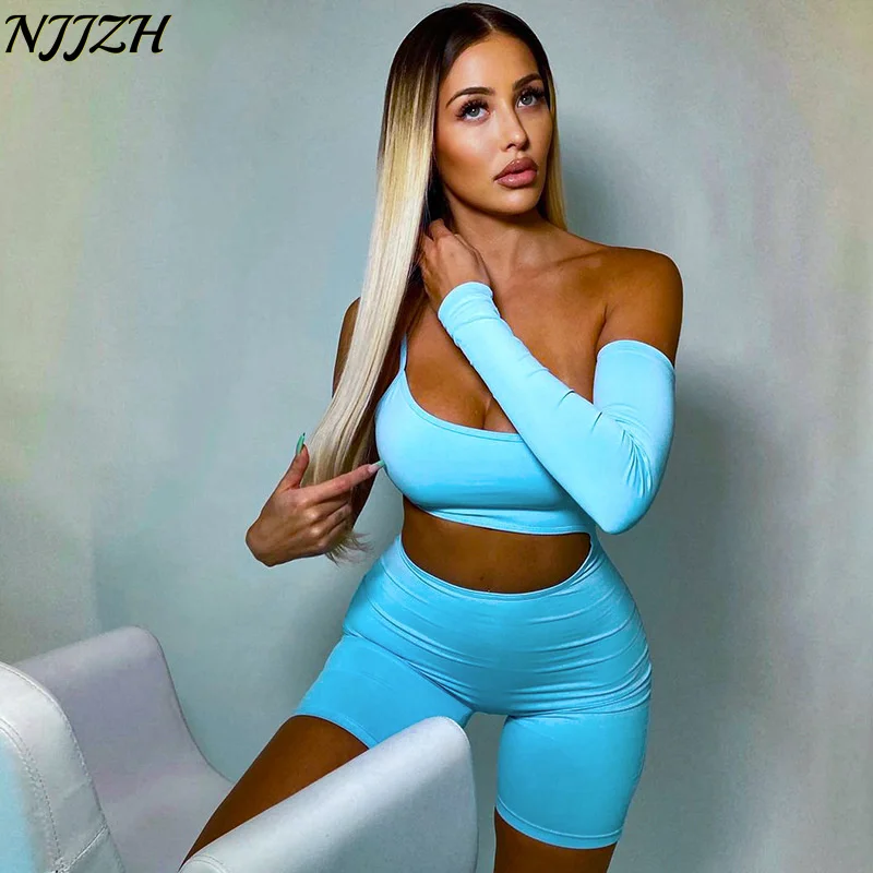 

NJJZH 2022 Spring Summer Women Fashion Sports Solid Sleeveless Sling Hollow Out Show waist pack hip temperament slim Playsuits