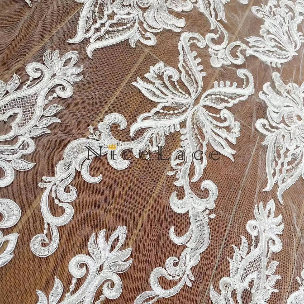

1Yard 2022 Nicelace High Quality Butterfly Embroidery Lace Fabric With Sequins And Cording Bridal Wedding Dresses Spose Gowns