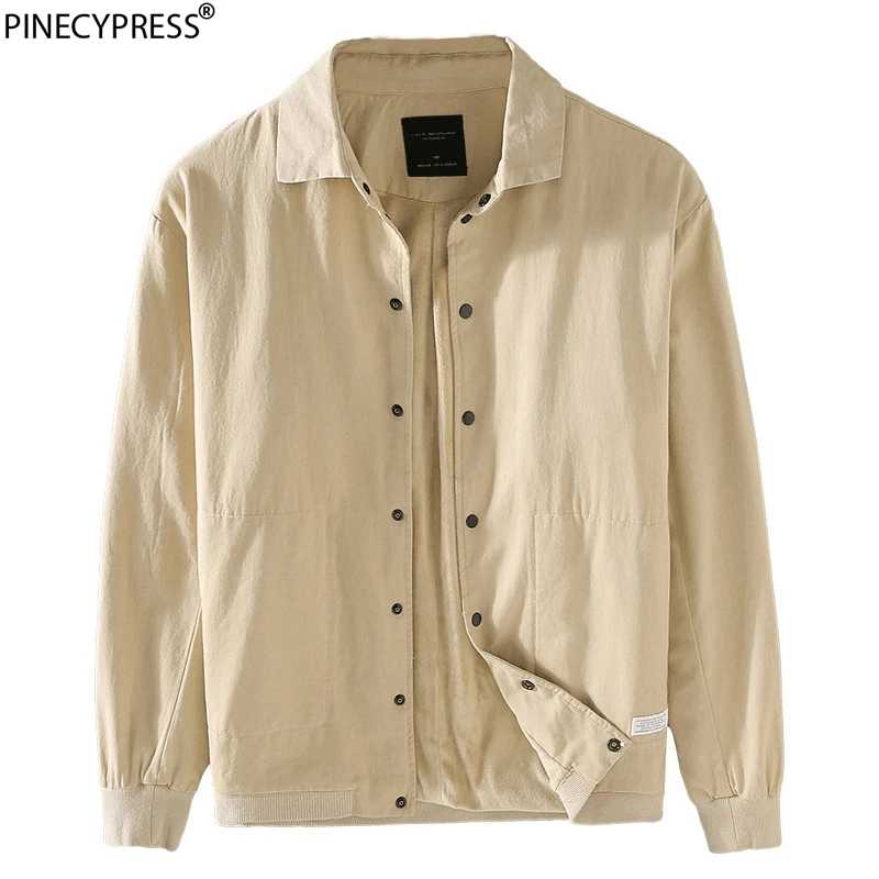

100% Cotton Winter Fleece Thick Warm Male Coat Single Breasted Long Sleeve Turn Down Collar Man Clothing Casual Mens Jacket
