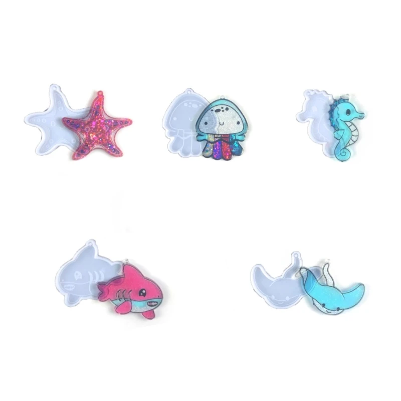 

Форма «сделай сам» из эпоксидной смолы в форме животного, литье для ювелирных изделий, форма из медузы, акулы, силиконовая форма для брелока,...