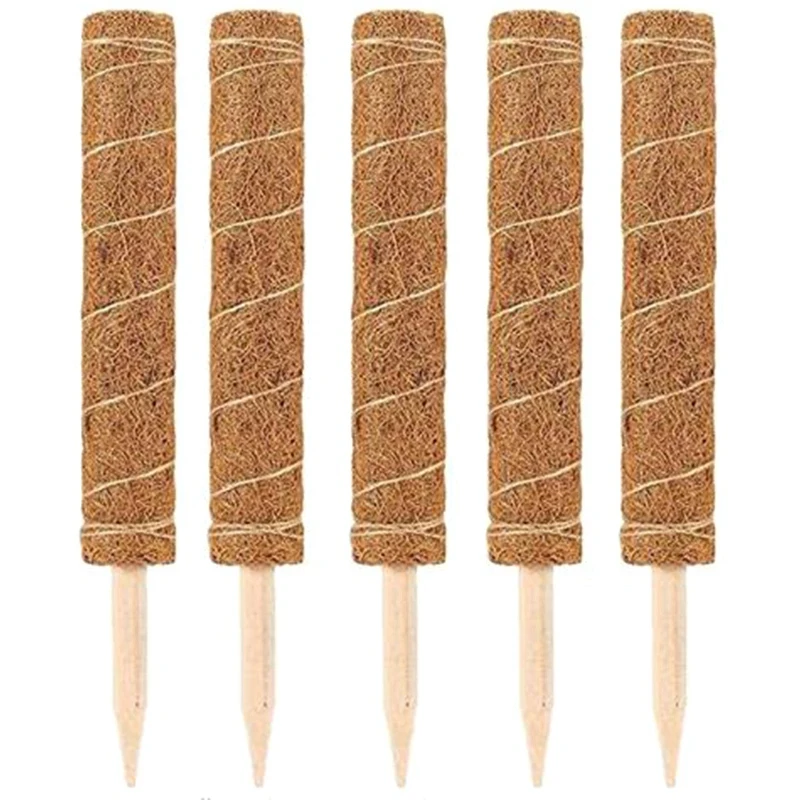 

45Cm Plant Support Totem Pole Coir Moss Stick For Creepers Plant Support Extension Plant Climbing 5Pcs