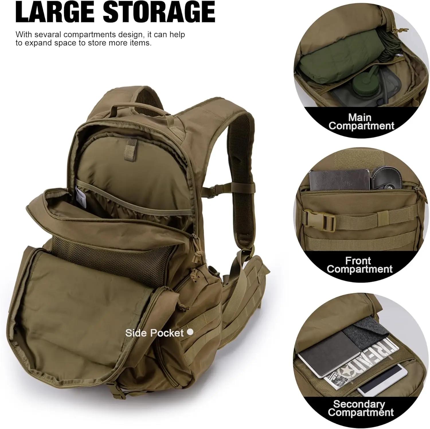 Фото Мужской тактический рюкзак Mardingtop Molle — рюкзак EDC для походов и мотоциклов объемом 28 л №4