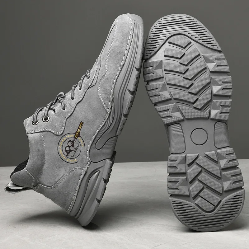 SALUDAS Men's Leather Sneakers Luxury Handmade Casual Shoes Plush Warm Winter Shoe Men Outdoor Waterproof High Top Sneakers Male