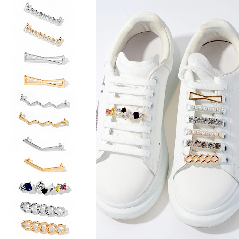 

Shoelaces Clips Decorations Charms Rhinestones Shoe Charms Faux Jeweled Sneakers Girl Gift DIY Lace Buckle Shoes Accesories 1Pc