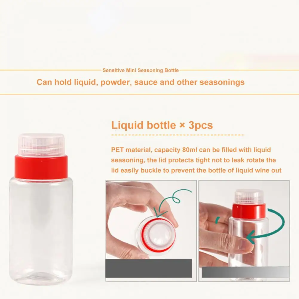 

Seasoning Bottle Set 1 Set Convenient Save Space Eco-friendly Spice Salt BBQ Sauce Oil Container Camping Supplies