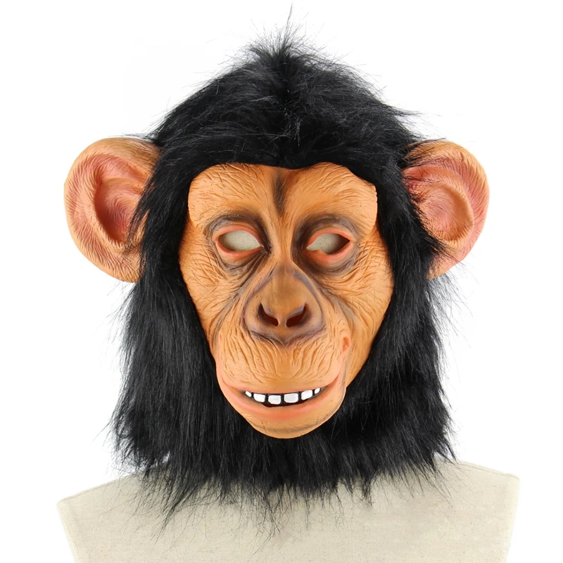 

Novelty Monkey Mask Creepy Animal Chimp Gorilla for Head Masks Halloween Party Costume Decorations Cosplay Props