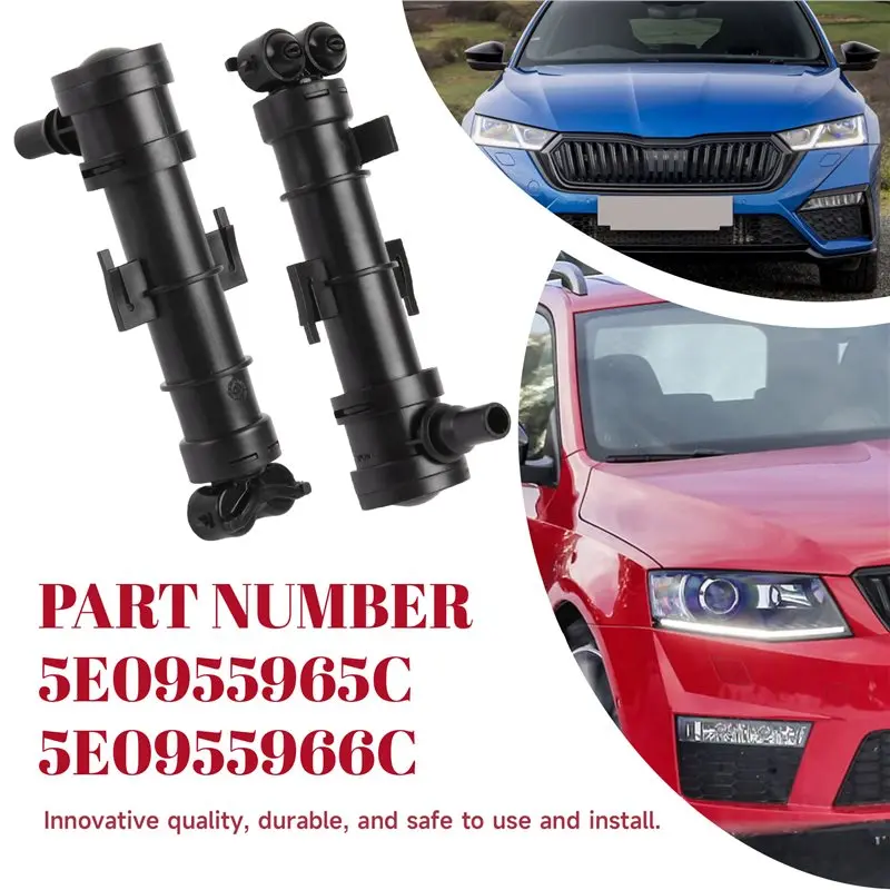 Фото Форсунки омывателей фар 5E0955965C 5E0955966C для Skoda OCTAVIA III 5E3 2012-2021, насадки для подачи жидкости в фары №3
