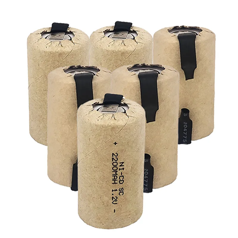 

quality Screwdriver Electric Drill SC Batteries 1.2V 2200mah Sub C Ni-Cd Rechargeable Battey With Tab Power Tool NiCd SUBC Cells