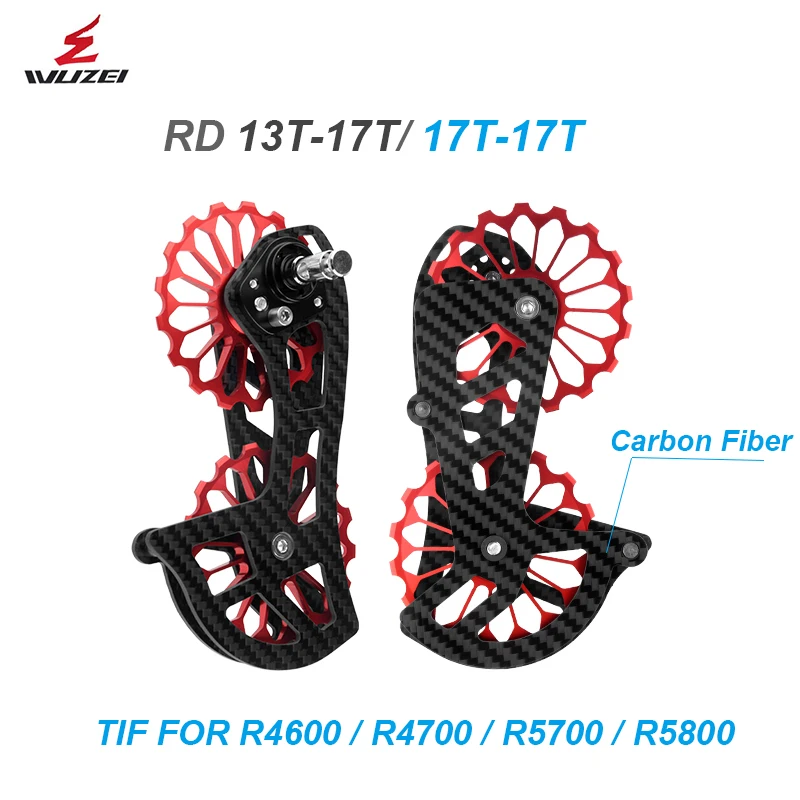 

Bicycle Derailleur for Shimano R4600 R4700 R5700 R5800 Carbon Fiber 13T 17T Pulley Ceramic/POM Road Bike Rear Derailleur