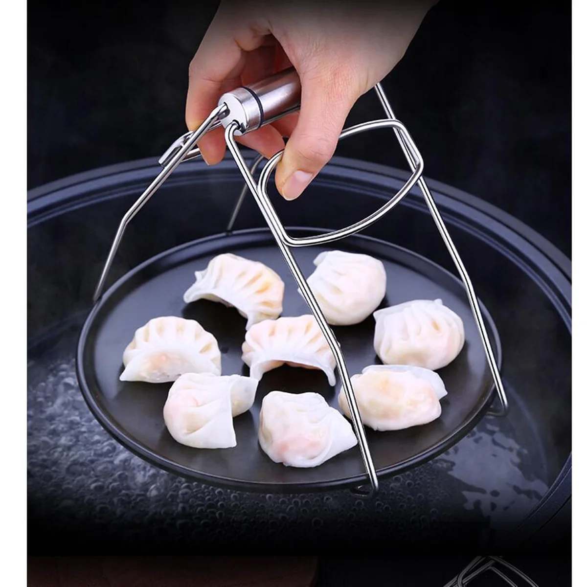 

1pc Plate Tong Anti-scalding Useful Convenient Stainless Steel Pots Clip for Home