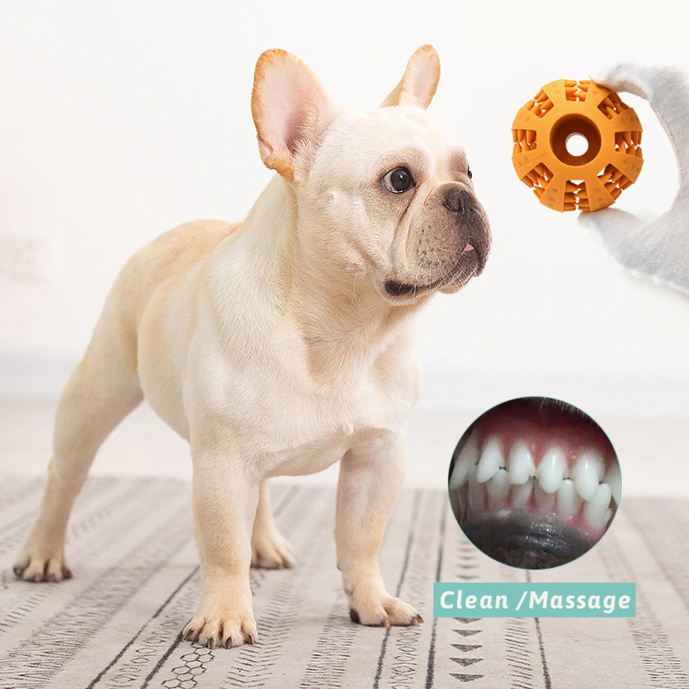 

1PC Pet Dog Toy Interactive Rubber Balls for Small Large Dogs Puppy Cat Chewing Toys Pet Tooth Cleaning Indestructible Food Ball